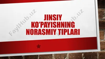 jinsiy ko’payishning norasmiy tiplari — PPTX