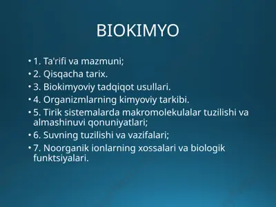 biokimyo — PPTX