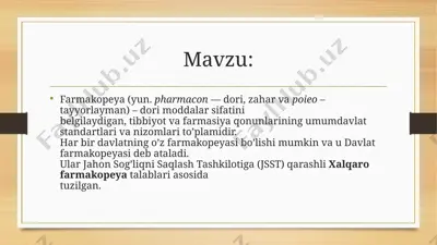 dozalar va o’lchov birliklari — PPTX