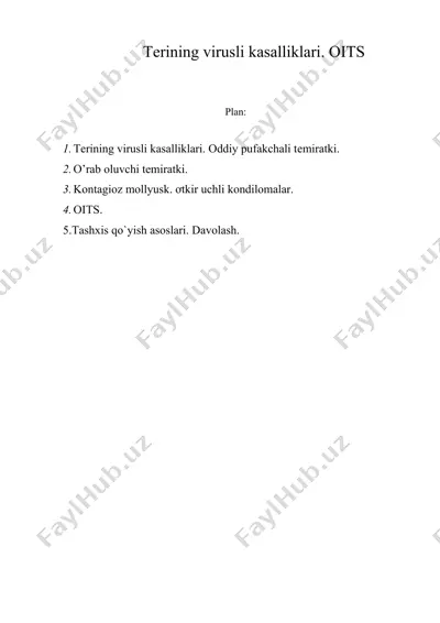 tеrining virusli kаsаlliklаri. oits — DOCX
