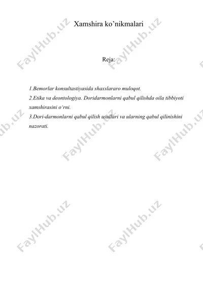 xamshira ko’nikmalari — DOCX
