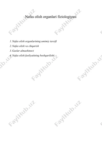 nafas olish organlari fiziologiyasi — DOC