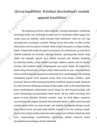 qovoq kasalliklari. klinikasi davolash (nеrv mushsak apparati kasalliklari) — DOCX