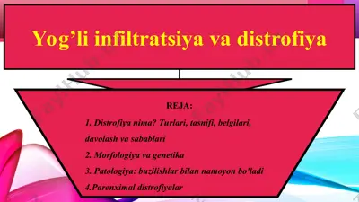 yog’li infiltratsiya va distrofiya — PPT
