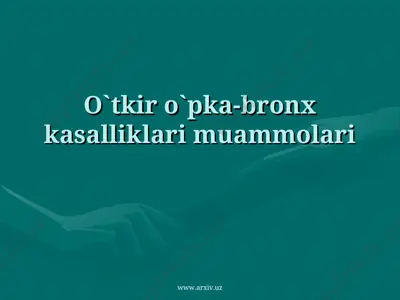 mikrobiologik usullar qon gazlarini tekshirish ventilyatsiyani tekshirish — PPT