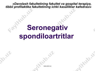 seronegativ spondiloartritlar — PPT