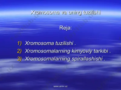 xromosoma va uning tuzilishi — PPT