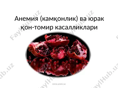 анемия (камқонлик) ва юрак қон-томир касалликлари — PPT