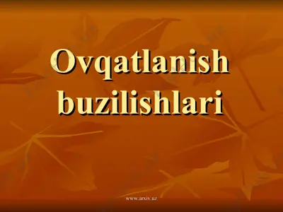 ovqatlanish buzilishlari — PPT