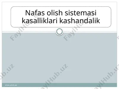nafas olish sistemasi kasalliklari kashandalik — PPTX