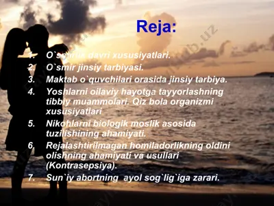 jinsiy tarbiya — PPT