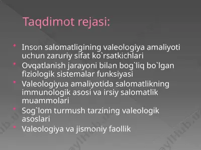 inson salomatligi — PPTX