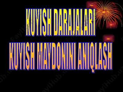 kuyish darajalari. kuyish maydonini aniqlash — PPT