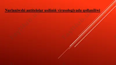 nurlaniwshi antitelolar usiliniń virusologiyada qollaniliwi — PPTX