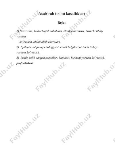 asab-ruh tizimi kasalliklari — DOC