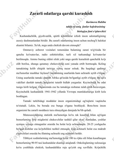 zararli odatlarga qarshi kurashish — DOC