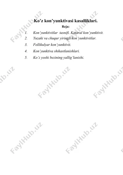 ko’z kon’yunktivasi kasalliklari — DOC