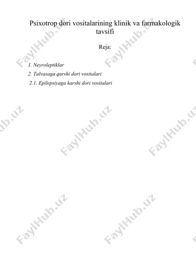 psixotrop dori vositalarining klinik va farmakologik tavsifi — DOC