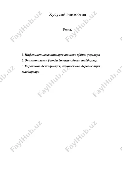 хусусий эпизоотия — DOCX