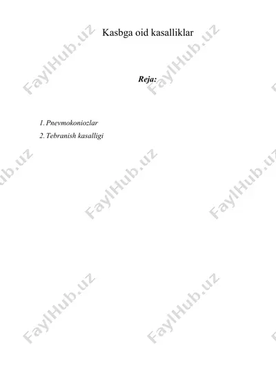 kasbga oid kasalliklar — DOCX