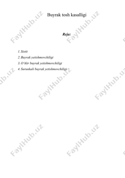buyrak tosh kasalligi — DOCX