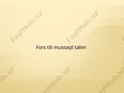 fors tili haqida ma'lumot. alif, zir zabar, pish — PPTX