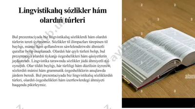lingvistikalıq sózlikler hám olardıń túrleri — PPTX
