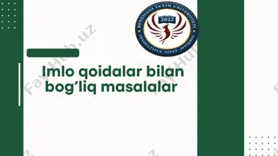 imlo qoidalar bilan bog’liq masalalar — PPTX
