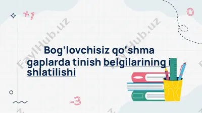 bog‘lovchisiz qo‘shma gaplarda tinish belgilarining ishlatilishi — PPTX