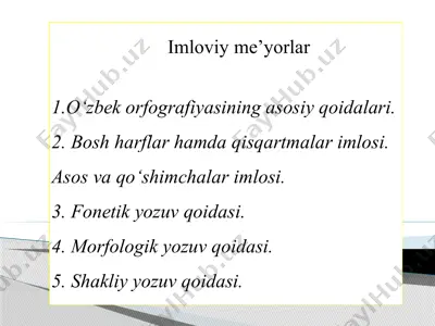  imloviy me’yorlar — PPTX
