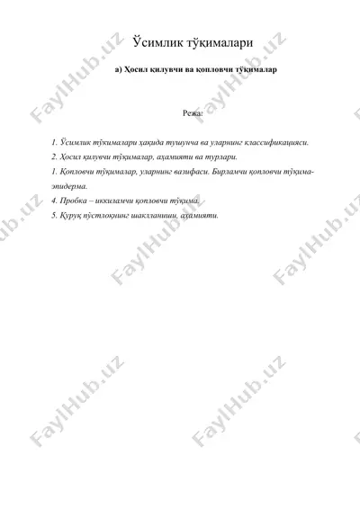 ўсимлик тўқималари — DOCX
