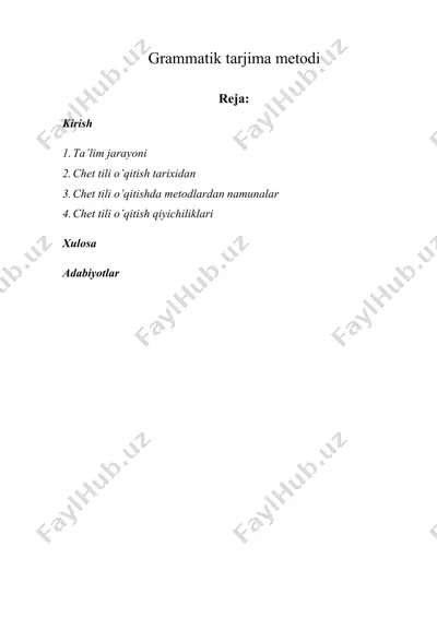 grammatik tarjima metodi — DOCX