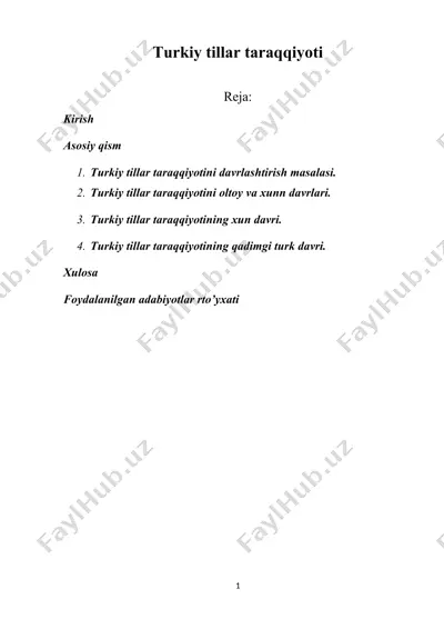 turkiy tillar taraqqiyoti — DOCX