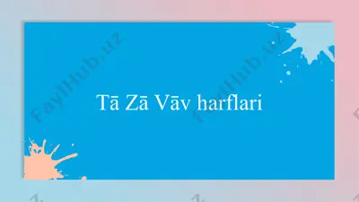 tā zā vāv harflari — PPTX