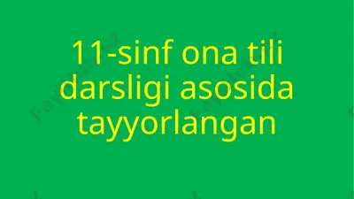 nutqning sofligi va badiiy nutq 11-sinf — PPTX