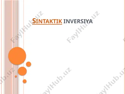 sintaktik inversiya — PPTX
