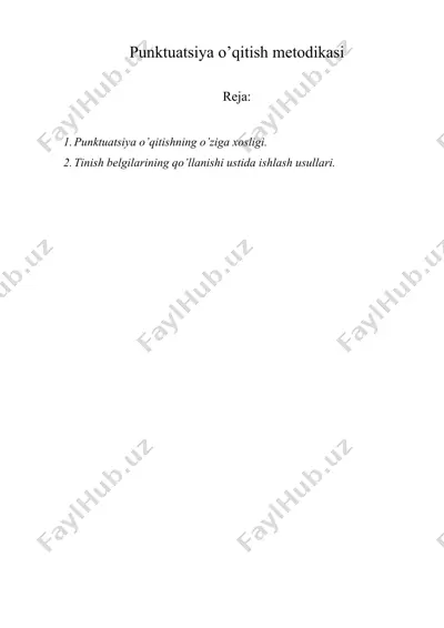 punktuatsiya o’qitish metodikasi — DOCX