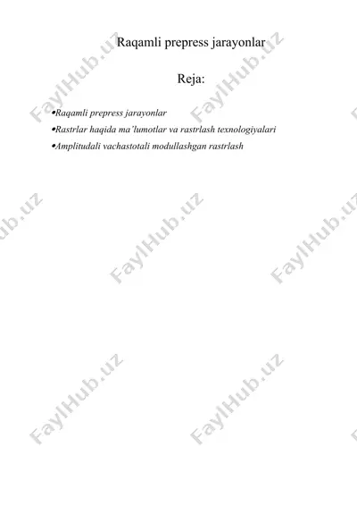 raqamli prepress jarayonlar — DOCX