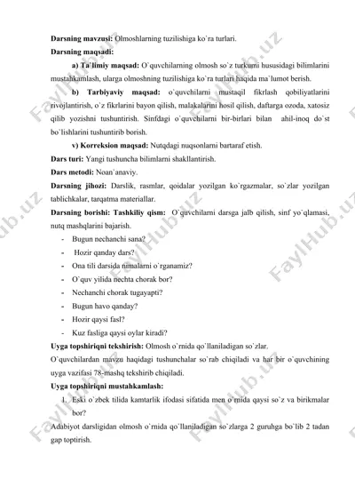 olmoshlarning tuzilishiga ko`ra turlari — DOC