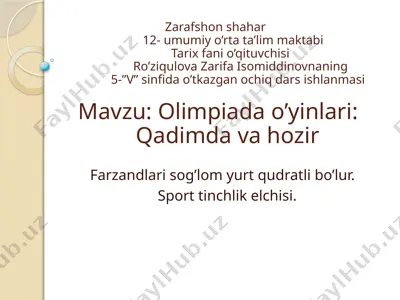 olimpiada o'yinlari — PPTX