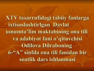 harakat nomi ( dars ishlanmasi ) — PPT