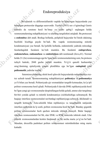 endoreproduksiya — DOCX