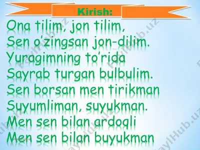 ona tilim dars ishlanma — PPT