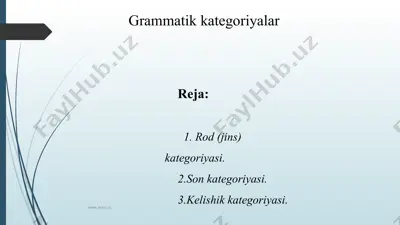grammatik kategoriyalar — PPT
