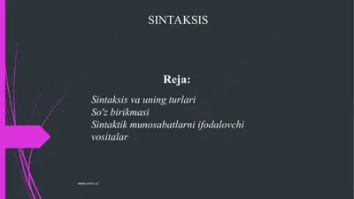 sintaksis — PPT
