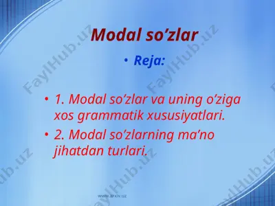 modal so’zlar — PPT