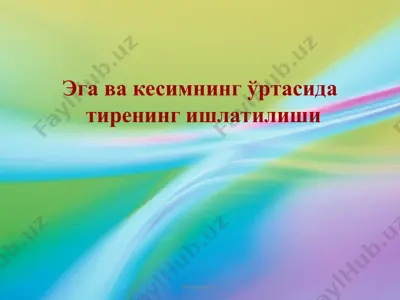 эга ва кесимнинг ўртасида тиренинг ишлатилиши — PPT