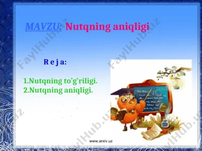 nutqning aniqligi — PPT
