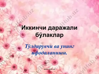 тўлдирувчи ва унинг ифодаланиши — PPT