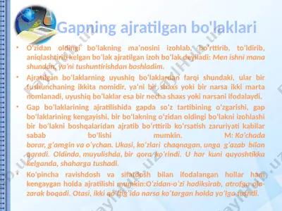 gapning ajratilgan bo'laklari — ZIP